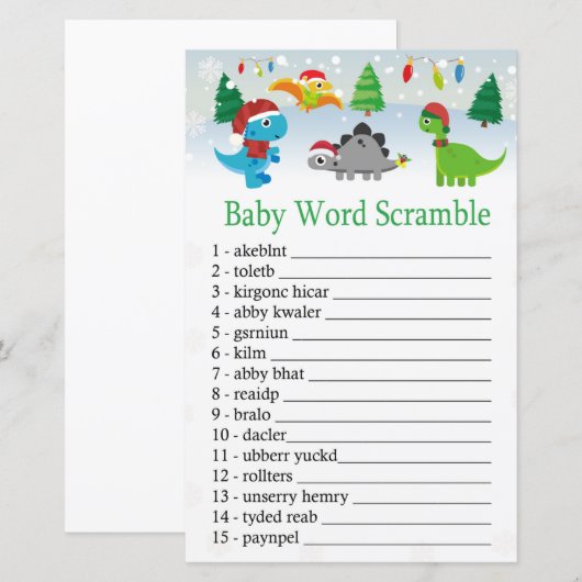 kerstkerstkerstkerstkerstdinosaurusspel met Baby (Voorkant / Achterkant)