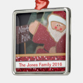 Kerstkerstkerstkerstkerstfamilie Metalen Ornament (Links)