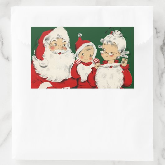 Kerstkerstkerstkerstkerstfamilie Rechthoekige Sticker (Tas)