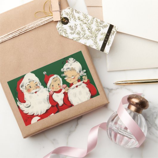 Kerstkerstkerstkerstkerstfamilie Rechthoekige Sticker (Geschenken)