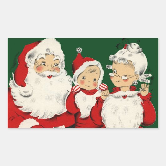 Kerstkerstkerstkerstkerstfamilie Rechthoekige Sticker (Voorkant)