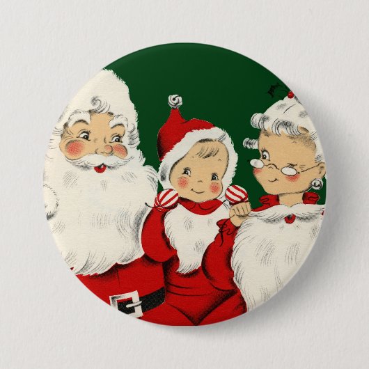 Kerstkerstkerstkerstkerstfamilie Ronde Button 7,6 Cm (Voorkant)