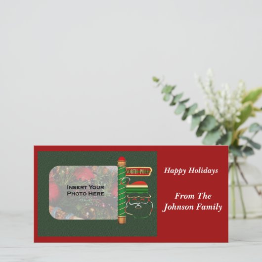 Kerstkerstkerstkerstkerstfeestdag fotokaart feestdagenkaart (Staand voorkant)