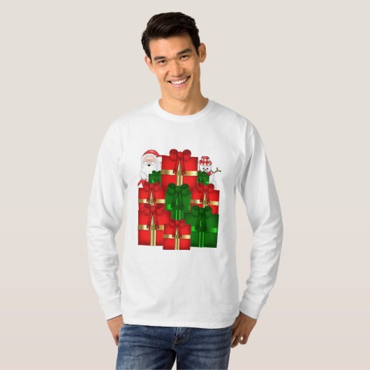 Kerstkerstkerstkerstkerstfeestdag mannen t-shirt (Voorkant volledig)