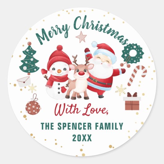 Kerstkerstkerstkerstkerstfeestdag Ronde Sticker (Voorkant)