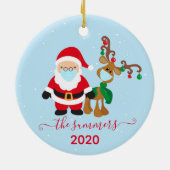 Kerstkerstkerstkerstkerstkalligrafie 2020-Covid Keramisch Ornament (Achterkant)