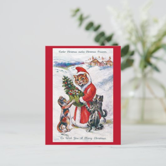 Kerstkerstkerstkerstkerstkat, Louis Wain Briefkaart (Staand voorkant)