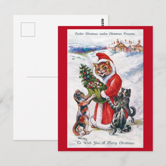 Kerstkerstkerstkerstkerstkat, Louis Wain Briefkaart (Voorkant / Achterkant)