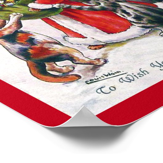 Kerstkerstkerstkerstkerstkat, Louis Wain Poster (Hoek)