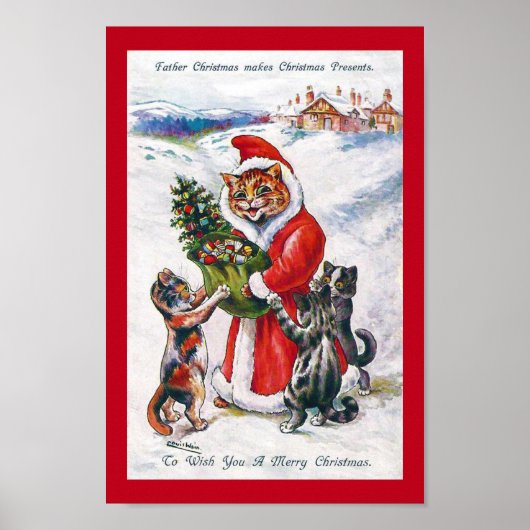 Kerstkerstkerstkerstkerstkat, Louis Wain Poster (Voorkant)