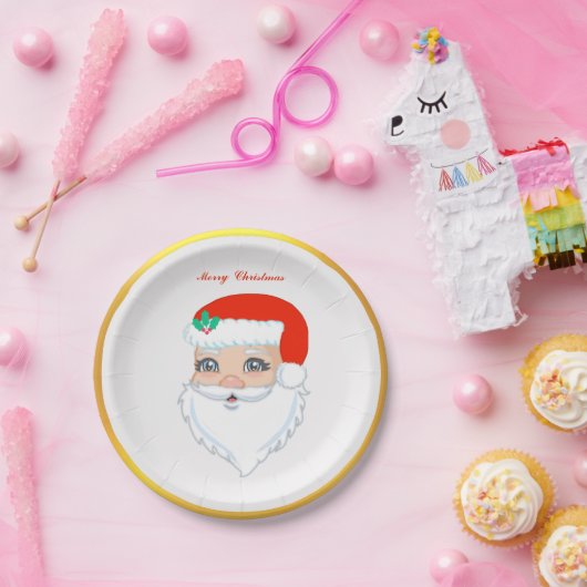 Kerstkerstkerstkerstkerstkerstbedekking en gouden  papieren bordje (Feest)