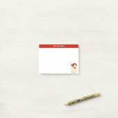 Kerstkerstkerstkerstkerstkerstbedekking op rood en post-it® notes (Op bureau)