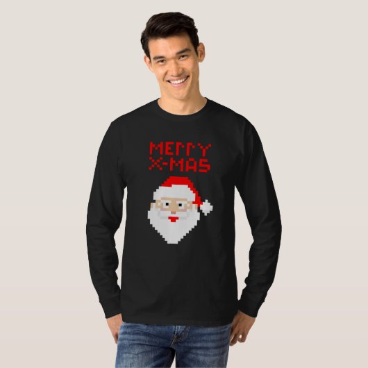 Kerstkerstkerstkerstkerstkerstbekertje met 8 bits t-shirt (Voorkant volledig)