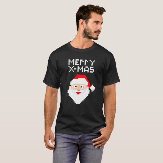Kerstkerstkerstkerstkerstkerstbekertje met 8 bits t-shirt (Voorkant volledig)