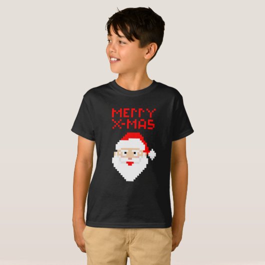 Kerstkerstkerstkerstkerstkerstbekertje met 8 bits t-shirt (Voorkant volledig)