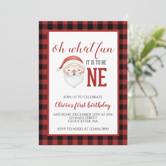 Kerstkerstkerstkerstkerstkerstfeest eerste uitnodi kaart (Staand voorkant)