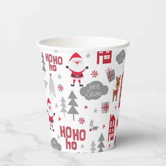 Kerstkerstkerstkerstkerstkerstfeestdag Papieren Bekers (Achterkant)