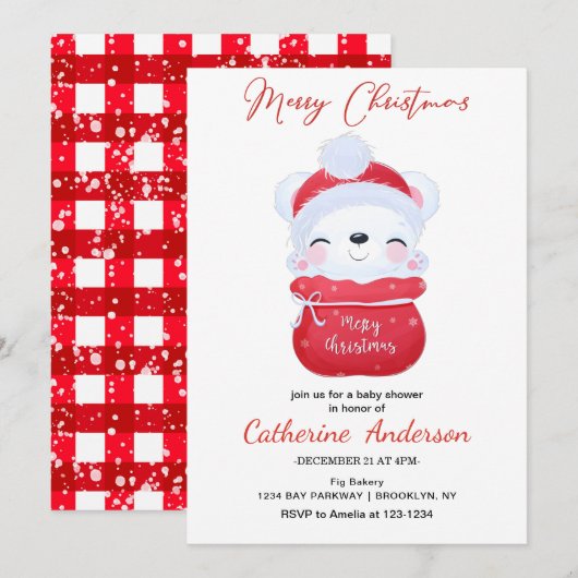 kerstkerstkerstkerstkerstkerstkerstbeer Baby showe Kaart (Voorkant / Achterkant)