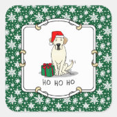 Kerstkerstkerstkerstkerstkerstkerstbeker labrador vierkante sticker (Voorkant)