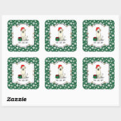 Kerstkerstkerstkerstkerstkerstkerstbeker labrador vierkante sticker (Vel)