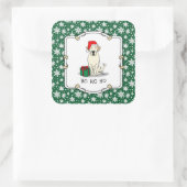 Kerstkerstkerstkerstkerstkerstkerstbeker labrador vierkante sticker (Tas)