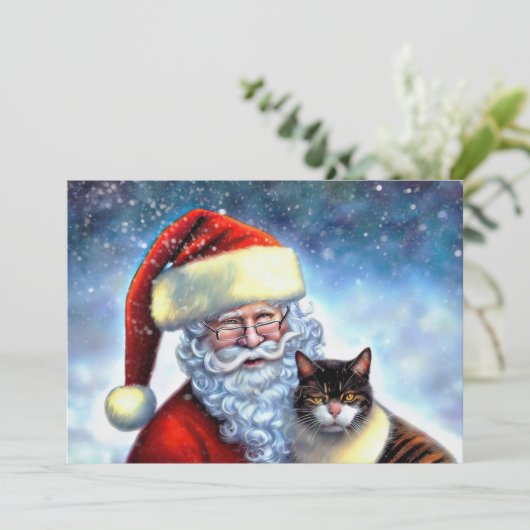 kerstkerstkerstkerstkerstkerstkerstkaart en Kat-pl Notitiekaartje (Staand voorkant)