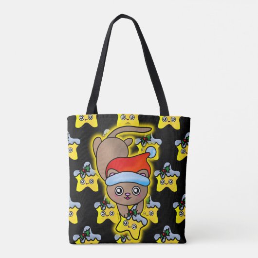 Kerstkerstkerstkerstkerstkerstkerstkerstkat met Go Tote Bag (Achterkant)