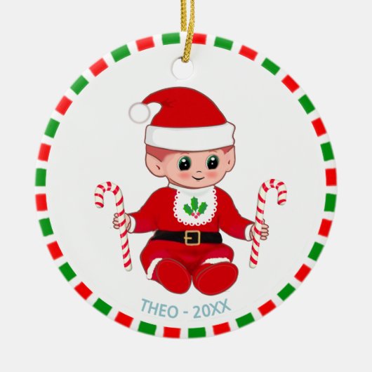 Kerstkerstkerstkerstkerstkerstkerstkerstkerstkerst Keramisch Ornament (Voorkant)