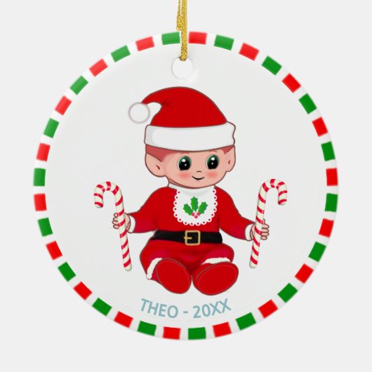 Kerstkerstkerstkerstkerstkerstkerstkerstkerstkerst Keramisch Ornament (Achterkant)