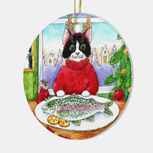 Kerstkerstkerstkerstkerstkerstkerstkerstkerstkerst Keramisch Ornament (Links)