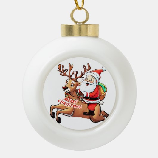 Kerstkerstkerstkerstkerstkerstkerstkerstkerstkerst Keramische Bal Ornament (Voorkant)