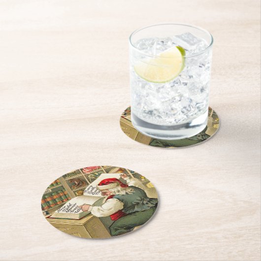 Kerstkerstkerstkerstkerstkerstkerstkerstkerstkerst Ronde Kartonnen Onderzetter (Insitu)