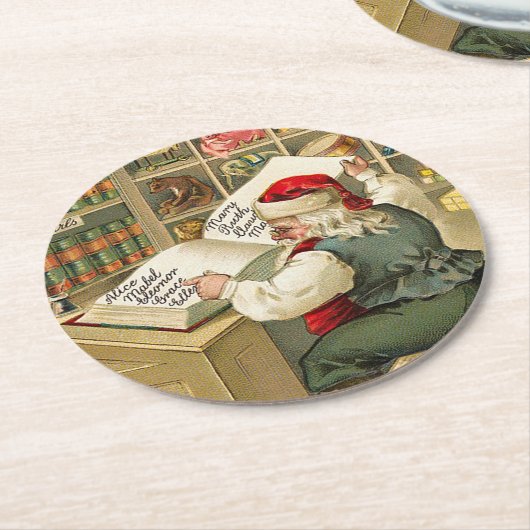 Kerstkerstkerstkerstkerstkerstkerstkerstkerstkerst Ronde Kartonnen Onderzetter (Gebogen)