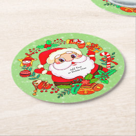 Kerstkerstkerstkerstkerstkerstkerstkerstkerstkerst Ronde Kartonnen Onderzetter