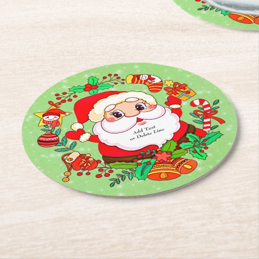 Kerstkerstkerstkerstkerstkerstkerstkerstkerstkerst Ronde Kartonnen Onderzetter (Gebogen)