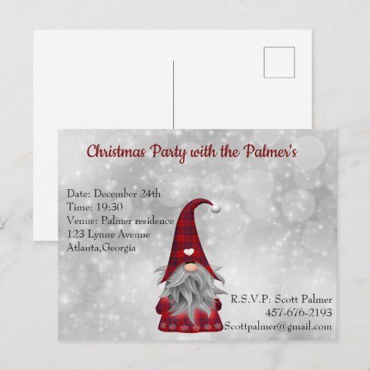 Kerstkerstkerstkerstkerstkerstkerstkerstkerstkerst Uitnodiging Briefkaart (Voorkant / Achterkant)