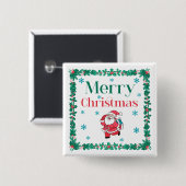 Kerstkerstkerstkerstkerstkerstkerstkerstkerstkerst Vierkante Button 5,1 Cm (Voorkant /achterkant)