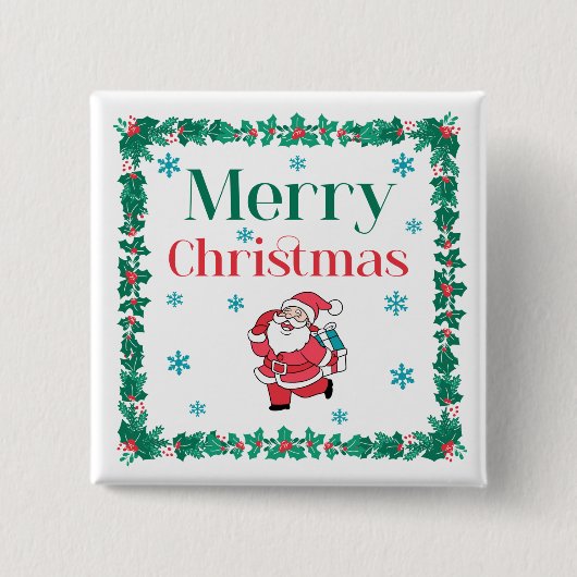 Kerstkerstkerstkerstkerstkerstkerstkerstkerstkerst Vierkante Button 5,1 Cm (Voorkant)