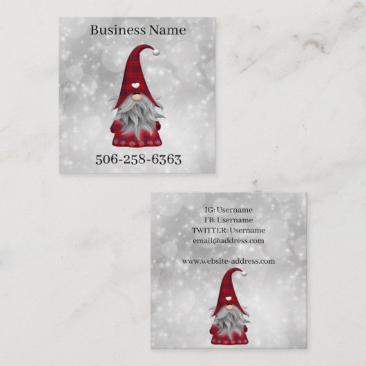 Kerstkerstkerstkerstkerstkerstkerstkerstkerstkerst Vierkante Visitekaartje (Voorkant / Achterkant)