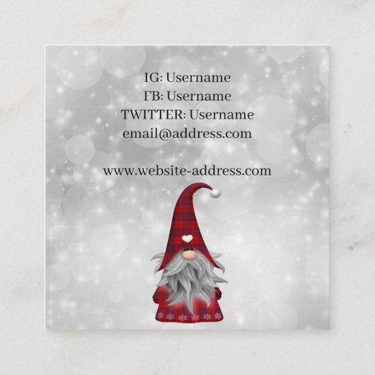 Kerstkerstkerstkerstkerstkerstkerstkerstkerstkerst Vierkante Visitekaartje (Achterkant)