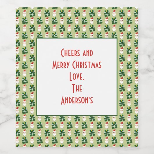 Kerstkerstkerstkerstkerstkerstkerstkerstkerstkerst Wijn Etiket (Enkel label)