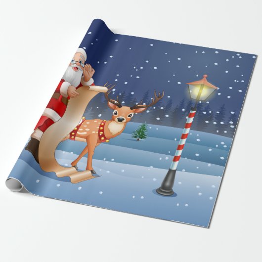 Kerstkerstkerstkerstkerstkerstkerstkerstkerstman r cadeaupapier (Uitgerold)