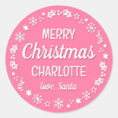 Kerstkerstkerstkerstkerstkerstkerstkerstkerstnaam  ronde sticker (Voorkant)