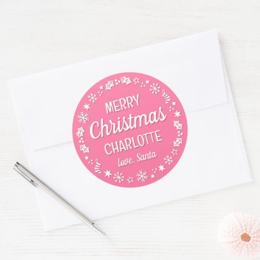 Kerstkerstkerstkerstkerstkerstkerstkerstkerstnaam  ronde sticker (Envelop)