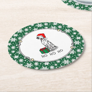 Kerstkerstkerstkerstkerstkerstkerstkerstman Dalmat Ronde Kartonnen Onderzetter