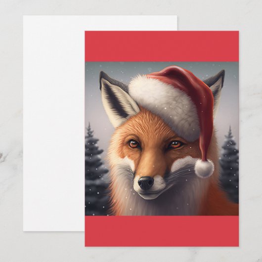 Kerstkerstkerstkerstkerstkerstkerstkerstman Fox T- Feestdagenkaart (Voorkant / Achterkant)