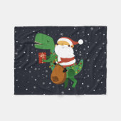 Kerstkerstkerstkerstkerstkerstkerstkerstman T-rex  Fleece Deken (Voorkant (Horizontaal))