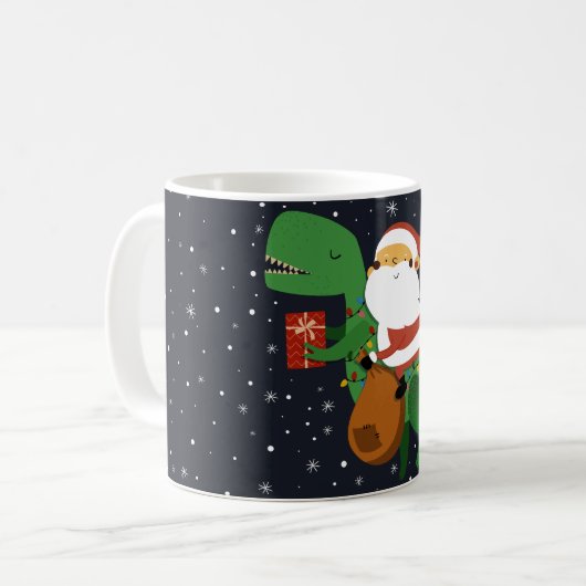 Kerstkerstkerstkerstkerstkerstkerstkerstman T-rex  Koffiemok (Voorkant links)