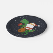 Kerstkerstkerstkerstkerstkerstkerstkerstman T-rex  Papieren Bordje (Gekanteld)