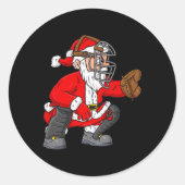 Kerstkerstkerstkerstkerstkerstkerstman Baseball Ca Ronde Sticker (Voorkant)